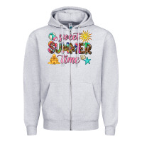 Heather Grey sweet summer time Zipper Hoodie - AdoDesignShop