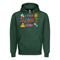 Sports Green sweet summer time Zipper Hoodie - AdoDesignShop