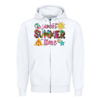White sweet summer time Zipper Hoodie - AdoDesignShop