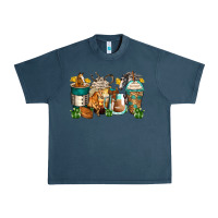Midnight Navy horses coffee cups Urban Heavy Tee - Zillion Design Studio