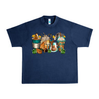 Navy horses coffee cups Urban Heavy Tee - Zillion Design Studio