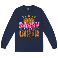 Navy sassy since birth Long Sleeve Tee - HRA Design Shop