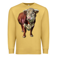 Antique Gold hereford bull face Premium Sweatshirt - LillyAllenDesigns