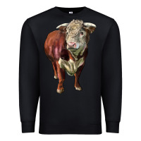 Black hereford bull face Premium Sweatshirt - LillyAllenDesigns