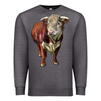 Charcoal Heather hereford bull face Premium Sweatshirt - LillyAllenDesigns
