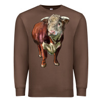 Chestnut hereford bull face Premium Sweatshirt - LillyAllenDesigns