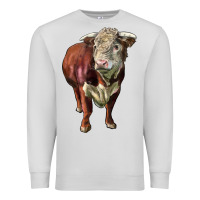 Dove Grey hereford bull face Premium Sweatshirt - LillyAllenDesigns