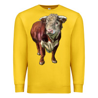 Lemon hereford bull face Premium Sweatshirt - LillyAllenDesigns