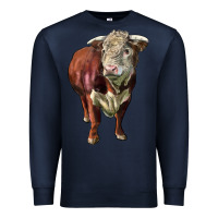 Navy hereford bull face Premium Sweatshirt - LillyAllenDesigns