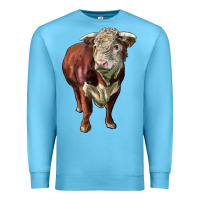 Ocean Blue hereford bull face Premium Sweatshirt - LillyAllenDesigns