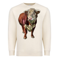 Sandshell hereford bull face Premium Sweatshirt - LillyAllenDesigns