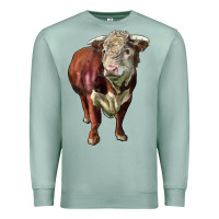 Seafoam hereford bull face Premium Sweatshirt - LillyAllenDesigns
