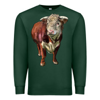 Sports Green hereford bull face Premium Sweatshirt - LillyAllenDesigns