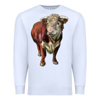 White hereford bull face Premium Sweatshirt - LillyAllenDesigns