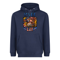 Navy let's get lit 4th of july cow Heavyweight Hoodie - LillyAllenDesigns