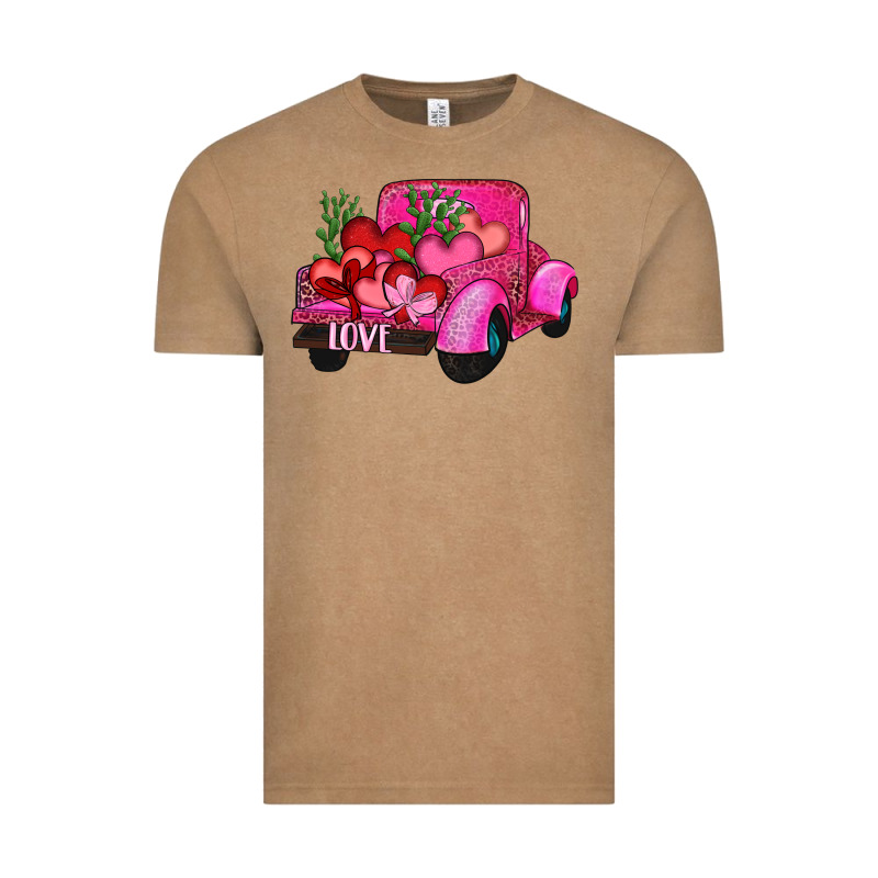 Valentine's Day Heart Cactus Truck Vintage Tee by RanaPortraitStore | Teevron