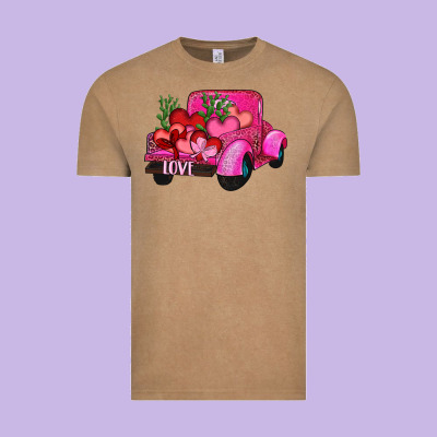 Vintage Tee valentine's day heart cactus truck