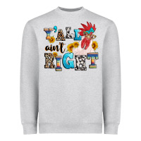 Heather Grey Y'all ain't right crazy Heavyweight Sweatshirt - texasbilliewilder
