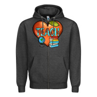 Charcoal Heather teach heart Zipper Hoodie - JahusDesignShop