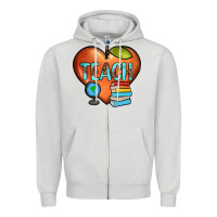Dove Grey teach heart Zipper Hoodie - JahusDesignShop