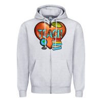Heather Grey teach heart Zipper Hoodie - JahusDesignShop