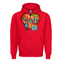 Red teach heart Zipper Hoodie - JahusDesignShop