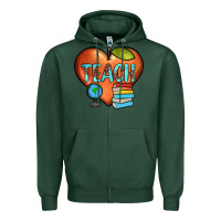 Sports Green teach heart Zipper Hoodie - JahusDesignShop