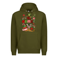 Army Green the gamer elf Premium Hoodie - MaliasSmallBusiness