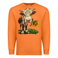 Carrot hereford heifer with sunflower Premium Sweatshirt - LillyAllenDesigns