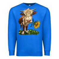 True Royal hereford heifer with sunflower Premium Sweatshirt - LillyAllenDesigns