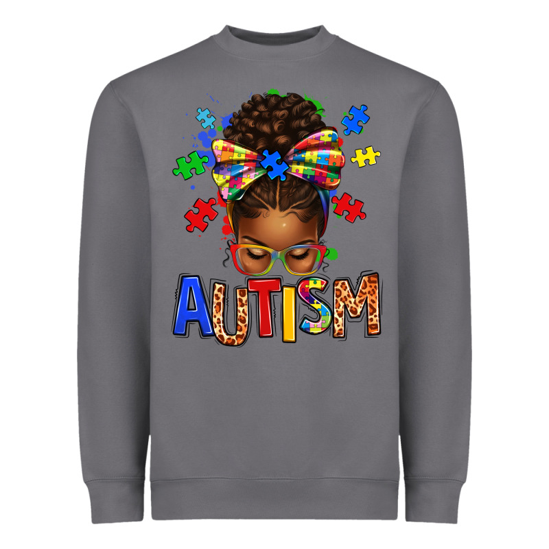Autism Awareness Afro Messy Bu Heavyweight Sweatshirt by texasbilliewilder | Teevron