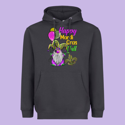 Happy Mardi Gras Y'all Heavyweight Hoodie Designed By Barkaloodesign