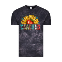 Cloud Black teacher with sunflower Vintage Tee - texasbilliewilder