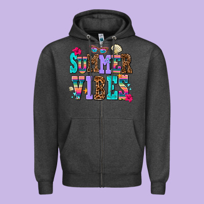 Summer Vibes Zipper Hoodie Designed By Adodesignshop