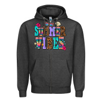 Charcoal Heather summer vibes Zipper Hoodie - AdoDesignShop