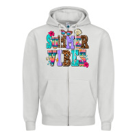 Dove Grey summer vibes Zipper Hoodie - AdoDesignShop