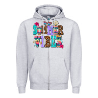 Heather Grey summer vibes Zipper Hoodie - AdoDesignShop