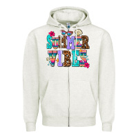 Oatmeal Heather summer vibes Zipper Hoodie - AdoDesignShop