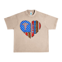 French Oak 4th of july nurse heart flag Urban Heavy Tee - texasbilliewilder