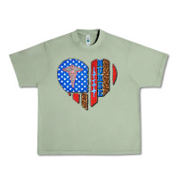Oil Green 4th of july nurse heart flag Urban Heavy Tee - texasbilliewilder