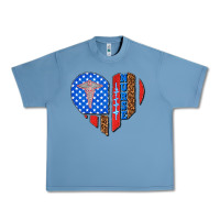 Pebble Blue 4th of july nurse heart flag Urban Heavy Tee - texasbilliewilder
