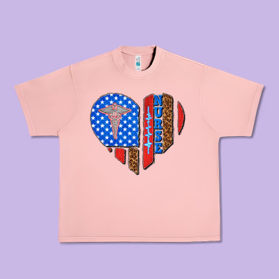 4th Of July Nurse Heart Flag Urban Heavy Tee Designed By Texasbilliewilder