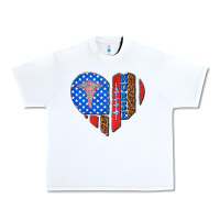 White 4th of july nurse heart flag Urban Heavy Tee - texasbilliewilder