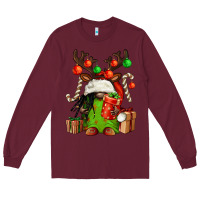 Burgundy christmas afro gnomes Long Sleeve Tee - FaDigitalArtStudio