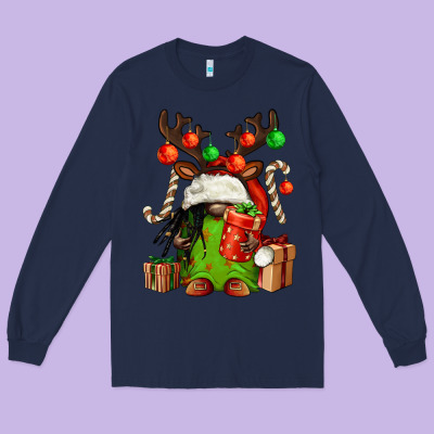 Christmas Afro Gnomes Long Sleeve Tee Designed By Fadigitalartstudio