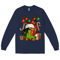 Navy christmas afro gnomes Long Sleeve Tee - FaDigitalArtStudio