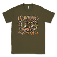 Army Green i survived 100 wild days of school Classic Tee - RacoonDesign