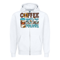 White coffee gives me teacher powers Zipper Hoodie - JahusDesignShop