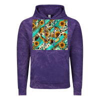 Cloud Purple leopard sunflower hearts Vintage Hoodie - RanaPortraitStore