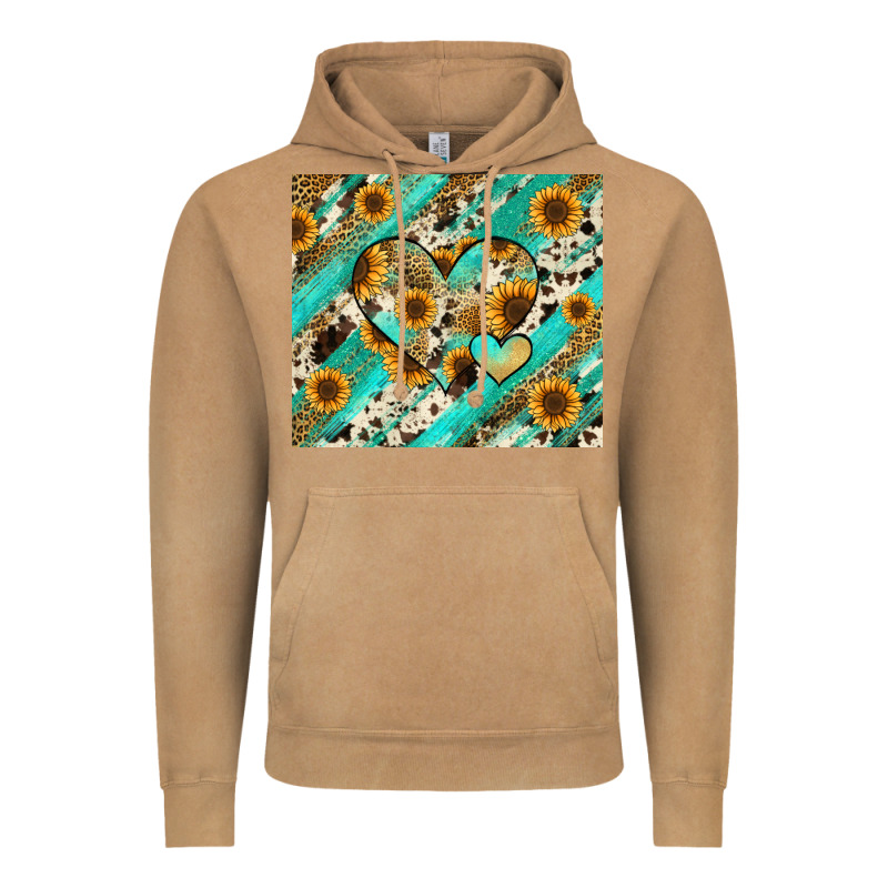 Leopard Sunflower Hearts Vintage Hoodie by RanaPortraitStore | Teevron